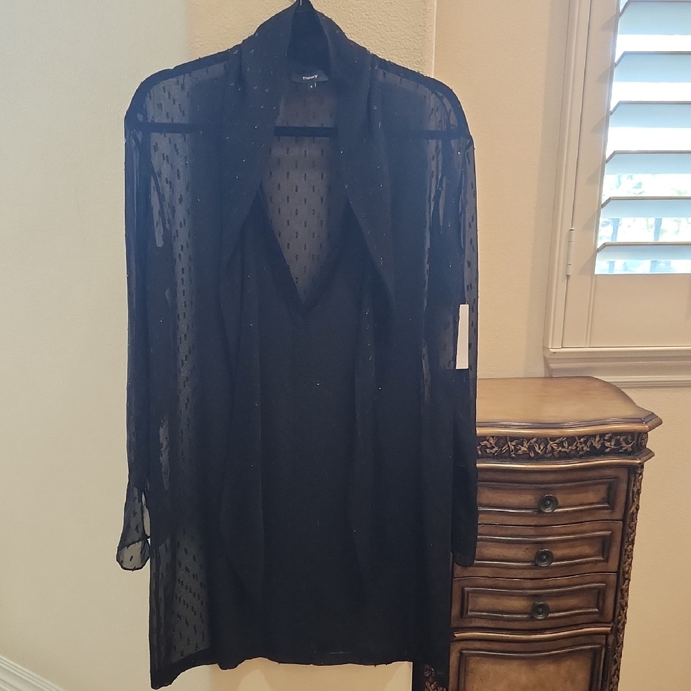 NWT Theory Black Long Sleeve Dress
